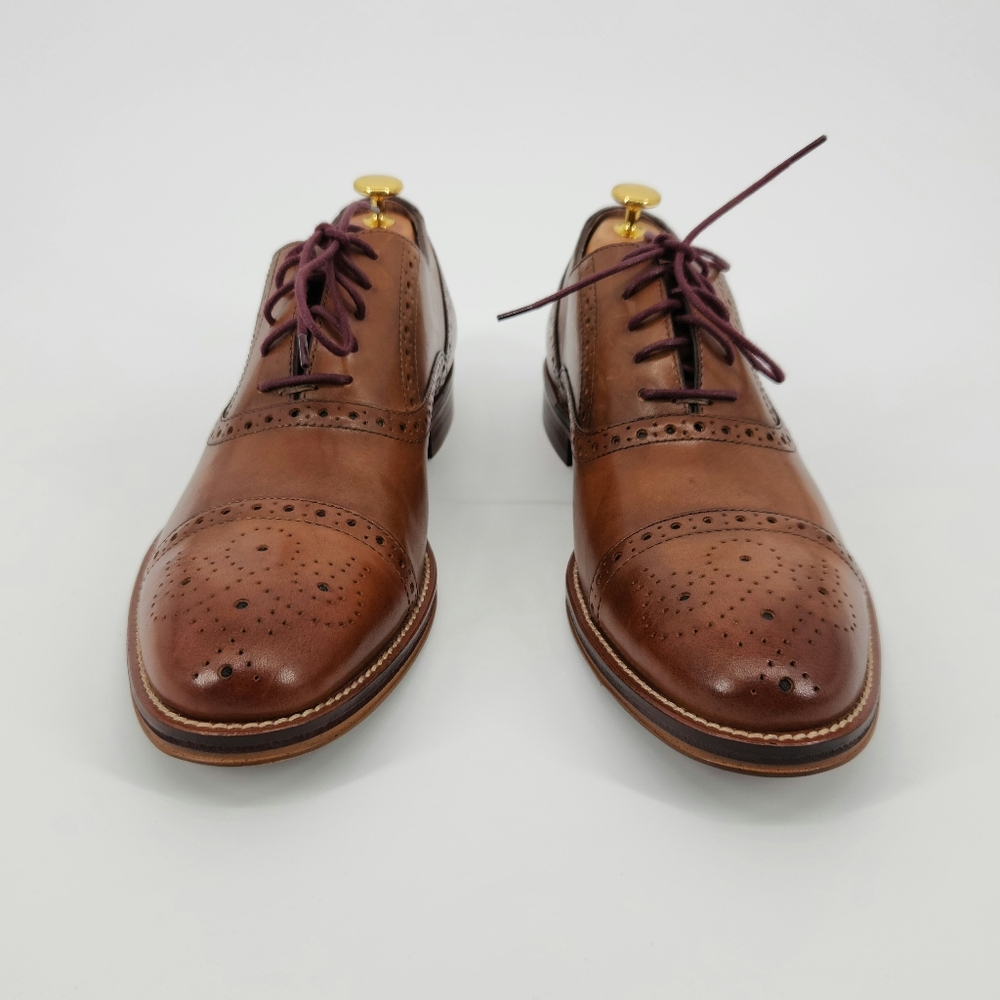 Johnston & Murphy Conard Cap Toe Men's Brown Leather Dress Shoes Size 9.5 M - Picture 7 of 16